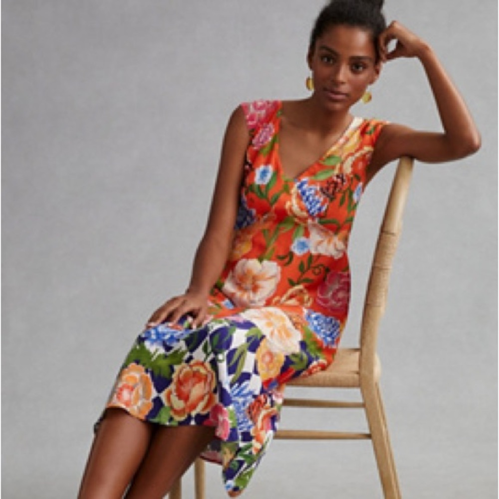 Anthropology Low Back Midi Dress